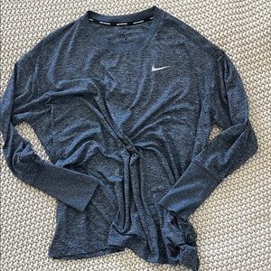 Nike Heathered Navy Long Sleeve Top